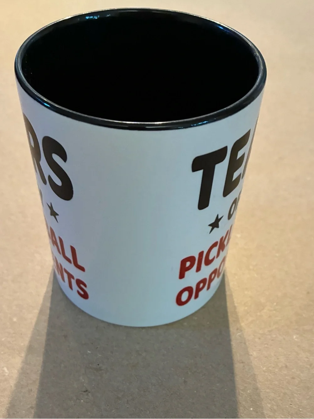 Tears of My Pickleball Opponents Ceramic Mug - White with Black Handle